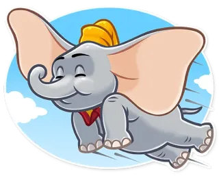 ✈️ Dumbo Elefant, Cartoon, fliegend, süß, Dumbo, Disney whatsapp sticker