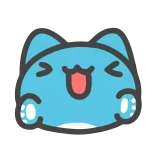 👏 cat, cute, blue, happy, cartoon, animal whatsapp sticker