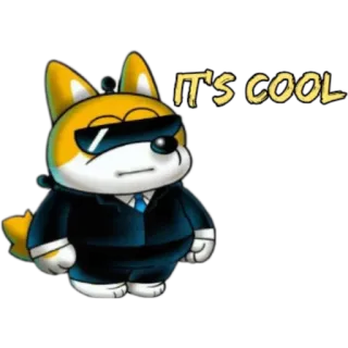 🙂 IT'S COOL pies, fajne, okulary przeciwsłoneczne, garnitur, kreskówka whatsapp sticker