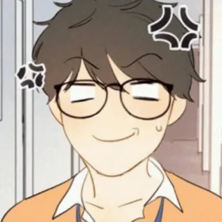 🦋 man, glasses, angry, cartoon, portrait telegram sticker