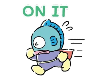 🐙 ON IT 漫画, キャラクター, アクション, 走る, 青, 可愛い telegram sticker