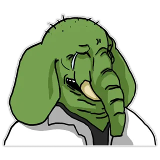 😂 elephant, sad, crying, cartoon, animal, character telegram sticker