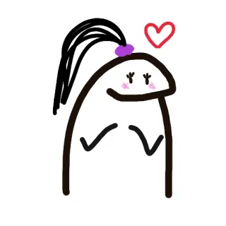 😍 cute, heart, cartoon, stick figure, love, girl, character whatsapp sticker