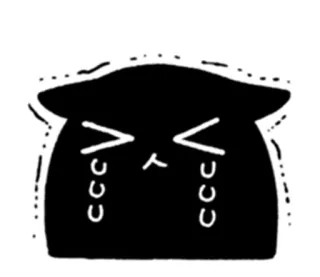 😭 плачущий, грустный, черный, эмодзи, мультяшный, стикер telegram sticker