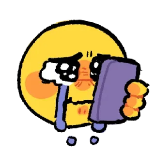😭 pleurer, triste, emoji, téléphone, émotionnel, dessin animé telegram sticker