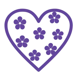 💛 coração, flores, floral, roxo, decoração, amor, romântico whatsapp sticker