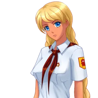 😠 menina, anime, pioneiro, soviético, lenço vermelho, comunista telegram sticker