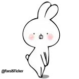 ☺️ coelho, fofo, branco, animal, desenho animado, adesivo, sticker telegram sticker