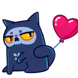 💔 chat, animal, mignon, dessin animé, autocollant whatsapp sticker