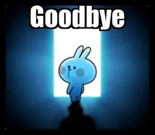 ✅ Goodbye cartoon, goodbye, sad, farewell, blue telegram sticker