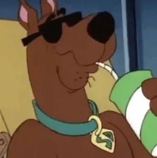 🐶 Scooby-Doo cartoon, dog, sunglasses, scooby, beverage, cool telegram sticker