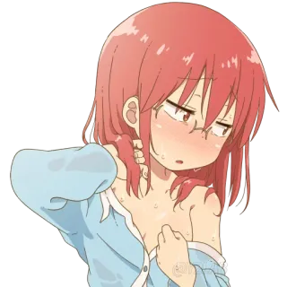 🤒 Kobayashi Miss Kobayashi's Dragon Maid Anime, Dibujos animados, Mujer, Sudor, Gafas whatsapp sticker