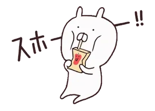 🍢 スポー lapin, boire, mignon, animal, kawaii whatsapp sticker