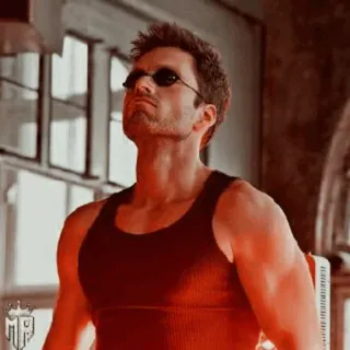 🎖 Mann, Sonnenbrille, Tanktop, Schauspieler, Sebastian Stan telegram sticker