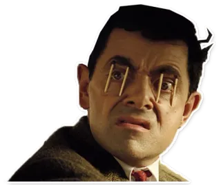 😌 Mr. Bean Мистер Бин, сонный, смешной, комедия, спички, уставший telegram sticker