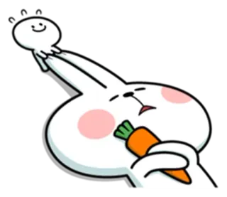 ♥️ rabbit, cartoon, carrot, cute, sticker telegram sticker