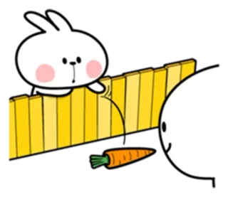 😶 кролик, зайчик, морковь, животное, милый, каваий telegram sticker
