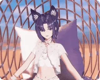 🤗 Anime, Kreskówka, Postać, Uszy, Słodkie, Kawaii telegram sticker