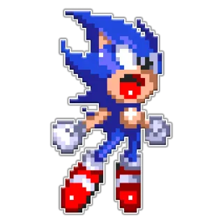 😡 Sonic the Hedgehog sonic, erizo, sega, pixel, azul telegram sticker