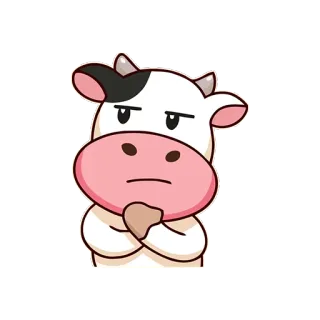 🤔 krowa, zwierzę, kreskówka, naklejka, ssak telegram sticker