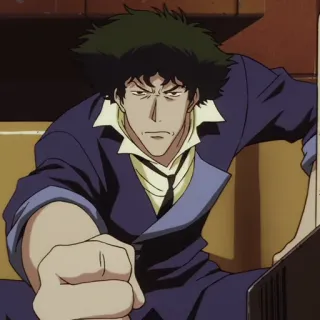 🚬 Spike Spiegel Cowboy Bebop Anime, Cowboy Bebop, Spike Spiegel, Ficção científica, Faroeste espacial, Série, Personagem whatsapp sticker