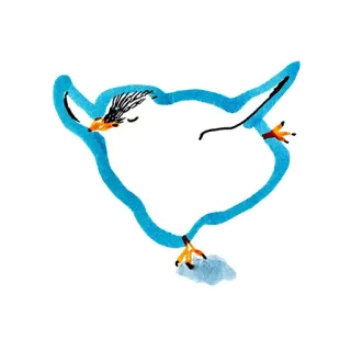 😌 птица, синий, абстракция, животное, иллюстрация telegram sticker