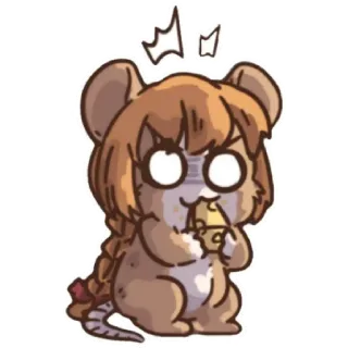 ⭐️ Аниме, Мышь, Милый, Мультфильм, Животное, Сыр telegram sticker