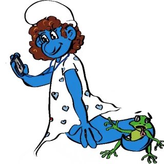 🐎 Smurfette スマーフ, スマーフェット, アニメ, カエル, かわいい telegram sticker