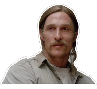 😀 Rust Cohle True Detective мэттью макконахи, настоящий детектив, раст кол, hbo, детектив, сериал telegram sticker