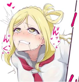 ⚡️ animé, fille, gênée, mignon, sueur telegram sticker