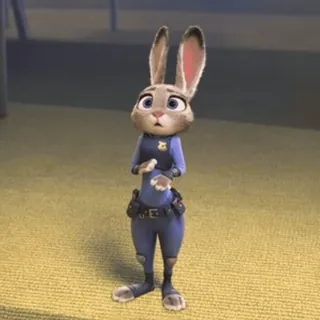 😠 Judy Hopps Zootopia lapin, police, dessin animé, officier, animal telegram sticker