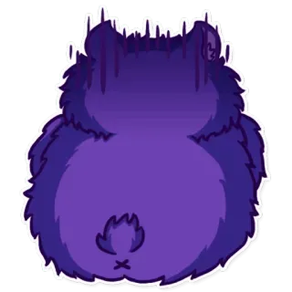 ✋ 动物, 猫, 紫色, 毛茸茸, 可爱, 卡通 telegram sticker