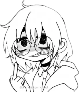 😒 @animestickerchannel anime, sticker, doigt d'honneur, offensant, geste telegram sticker