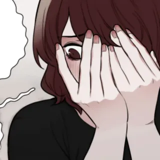 ✖️ Anime, Kreskówka, Smutny, Płaczący, Kobieta telegram sticker