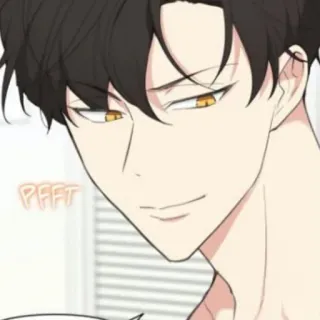 🎗 PFFT 漫画, ニヤリ, 男, イラスト telegram sticker