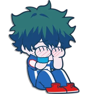 😓 Izuku Midoriya My Hero Academia Anime, My Hero Academia, Deku, Izuku Midoriya, Dessin animé, Chibi whatsapp sticker