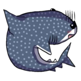 😰 tiburón, pez, animal, lindo, dibujos animados telegram sticker