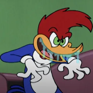 🎃 Woody Woodpecker cartone animato, Woody Woodpecker, uccello, animazione, classico telegram sticker