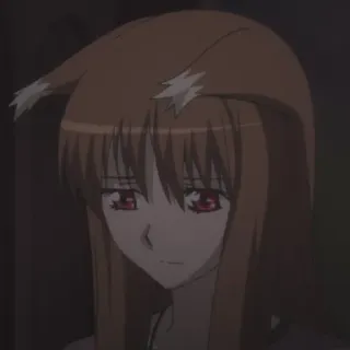 😒 Holo Spice and Wolf anime, wolf, holo, spice and wolf, cute, anime girl telegram sticker