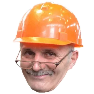 🥸 budowa, inżynier, pracownik, bezpieczeństwo, kask, osoba, okulary, mężczyzna telegram sticker