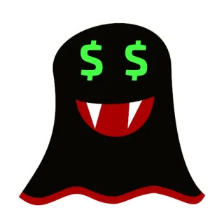🤑 ma, đô la, hoạt hình, tiền, ma cà rồng, quái vật telegram sticker