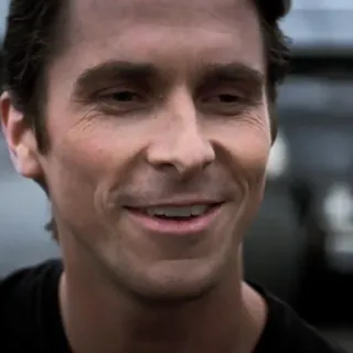 🦇 Christian Bale actor, celebrity, man, smile, portrait telegram sticker
