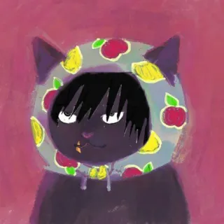 🎴 gato, animal, fruta, sudadera con capucha, lindo, pegatina, dibujo animado, ilustración telegram sticker