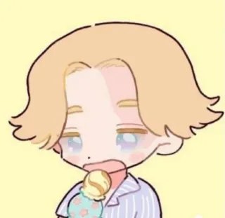 💮 การ์ตูน, ไอศกรีม, ตัวละคร, น่ารัก, ภาพประกอบ, ผมบลอนด์ telegram sticker