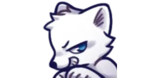 😈 chó sói, giận dữ, hoạt hình, động vật, trắng, mắt xanh telegram sticker