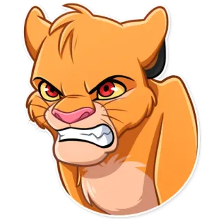 😠 Simba The Lion King singa, Disney, marah, kartun, hewan telegram sticker