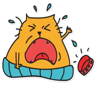 😫 CAT! cat, sticker, upset, pet, cartoon telegram sticker