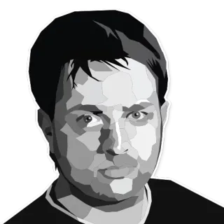 😐 retrato, homem, rosto, arte digital, ilustração vetorial telegram sticker
