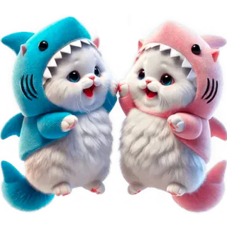 🤩 schattig, kat, kitten, haai, dier, lief telegram sticker