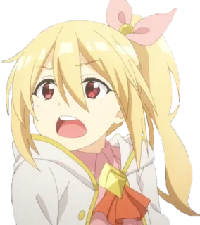 😟 动漫, 角色, 金发, 女孩, 可爱, 卡通 telegram sticker